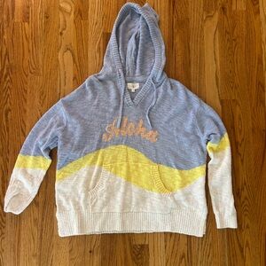 Blue and Yellow Hoodie Sweater